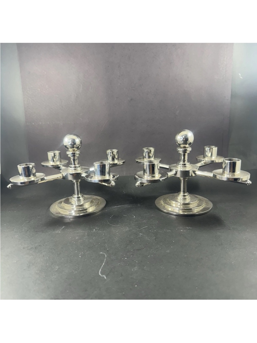 Art deco antique silver plate gorgeous candelabras